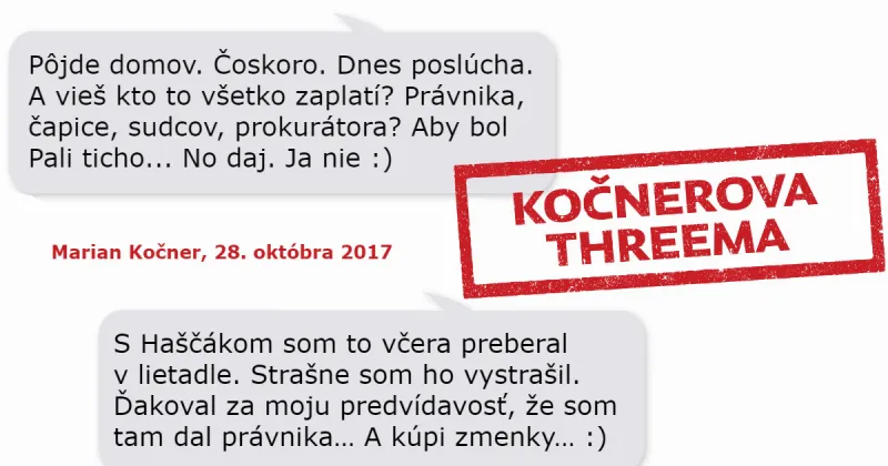 Kočner v Threeme: Ruskovu obhajobu platí Haščák – Denník N