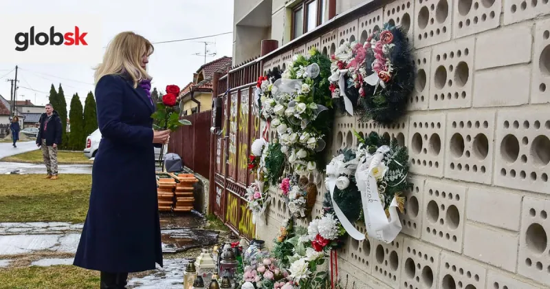 Prezidentka si vo Veľkej Mači uctila pamiatku novinára Kuciaka a jeho snúbenice Kušnírovej | Glob.sk