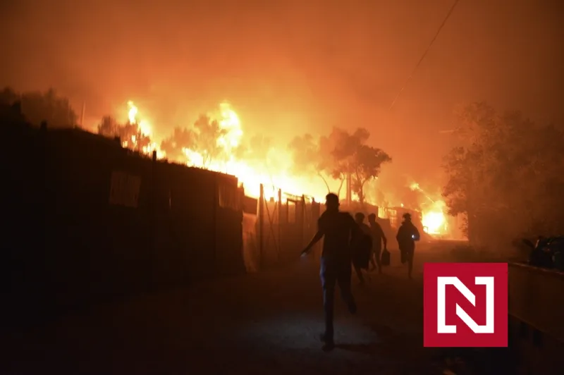 Zhorel utečenecký tábor Moria v Grécku. Evakuovali tisíce migrantov, ktorí nebudú mať kde spať – Denník N