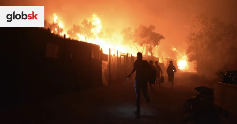 Utečenecký tábor na ostrove Lesbos zachvátili požiare | Glob.sk