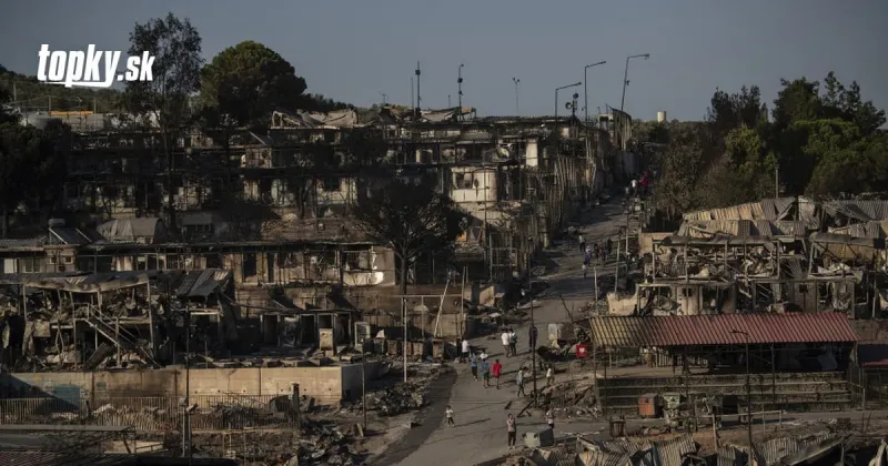 Požiar tábora v Grécku spôsobil poriadne škody, tisíce migrantov zostalo bez strechy nad hlavou | Topky.sk