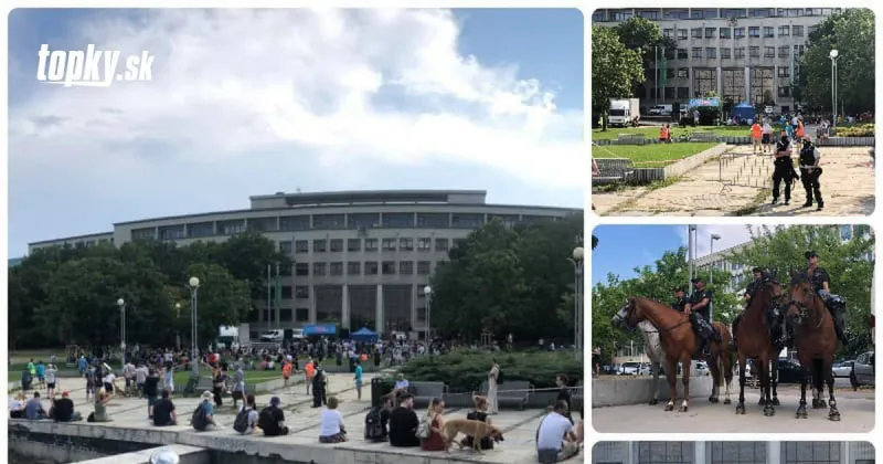 KORONAVÍRUS Progresívci na námestí rozbehli manifest zaočkovaných: VIDEO Prítomné sú aj policajné jednotky | Topky.sk