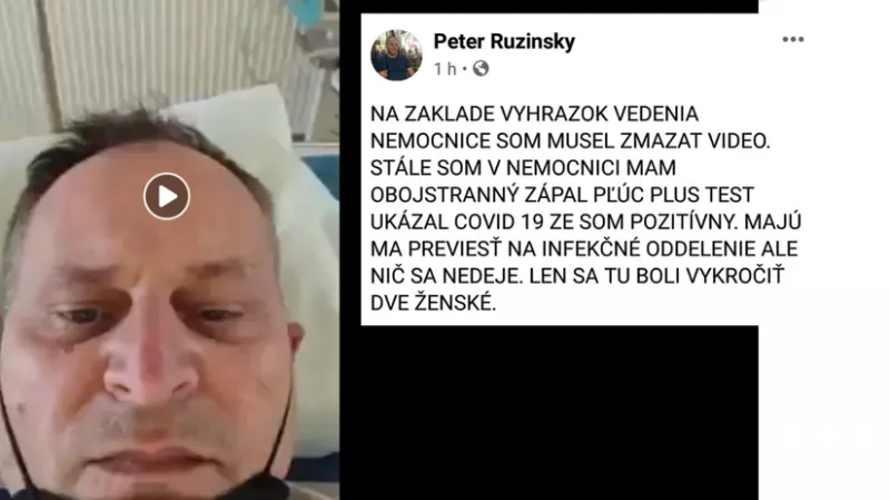 Muž s koronavírusom šíril hoax o prázdnom covid oddelení na Kramároch - Domáce - Správy - Pravda