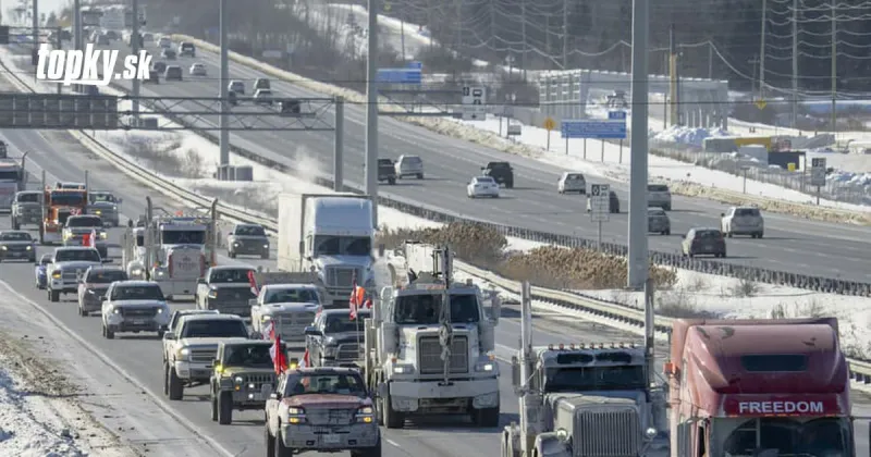 KORONAVÍRUS V Ottawe demonštrovali proti opatreniam: VIDEO Prišiel Konvoj slobody | Topky.sk