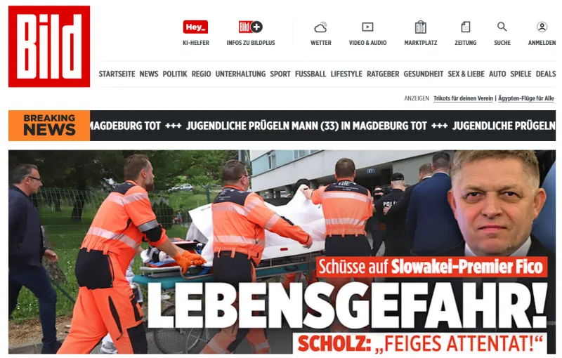 HNonline.sk - Svetové médiá reagujú na atentát na Roberta Fica. Útok plní titulné stránky