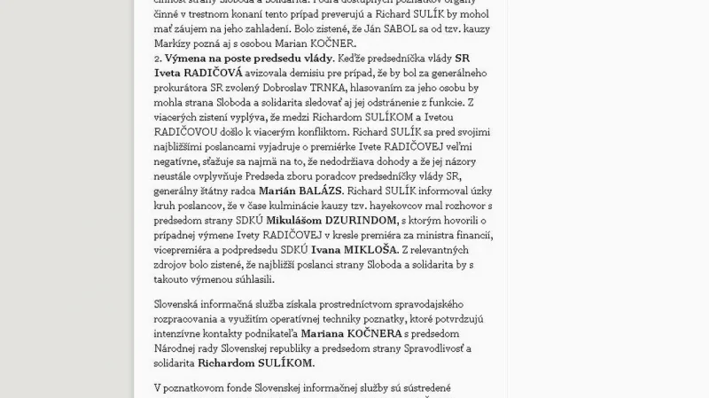 Kauza Sasanka: Chcel Sulík vymeniť premiérku Radičovú za Mikloša? | Nový Čas