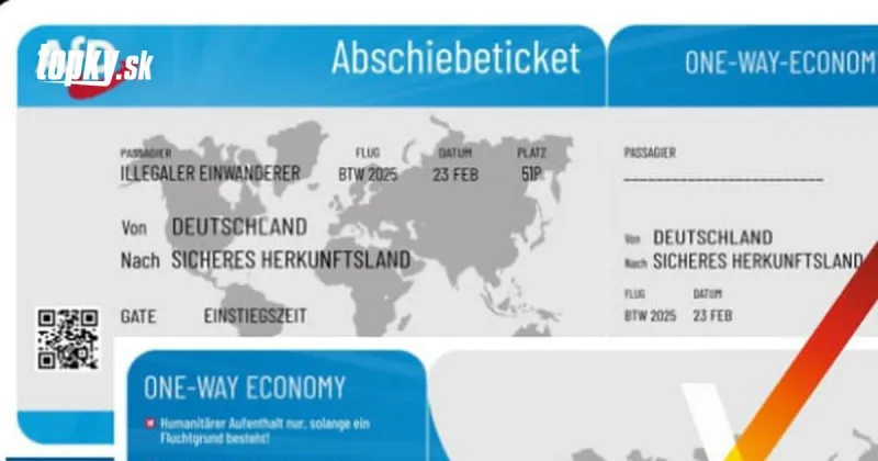 V Nemecku to pred voľbami vrie: AfD rozposlala migrantom do schránok deportačné letenky | Topky.sk