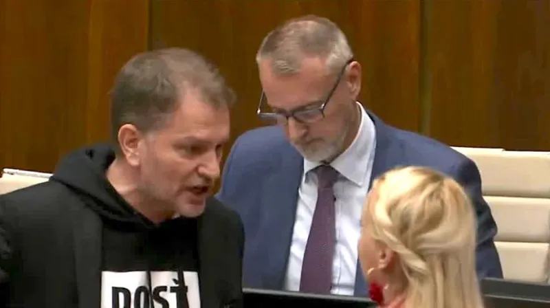 VIDEO: Divočina v parlamente. Piskot, strkanica s Matovičom: Čo ma držíš, čo ma škrtíš? Takto bola schválená novela Trestného zákona - Domáce - Správy - Pravda